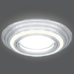 Светильник Точечный ДекорСтекло MR16+LED3000К 1х50Вт GU5.3 Хром D100х25мм IP20 BL138 Gauss