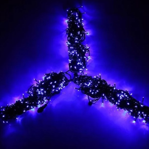 Гирлянда LED 220В IP44 Динамич. Спайдер   5х20м Синий 1000 провод Черн. Outdoor Svetlon