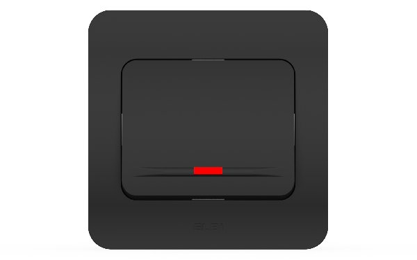 Выключатель В Рамку Одноклавишный С Подсветкой Черный матовый IP20 10А 250В Silverline Jazz El-BI