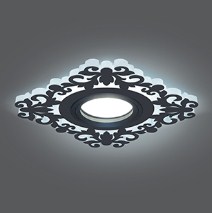 Светильник Точечный ДекорСтекло MR16+LED4000К 1х50Вт GU5.3 Черный 120х120х25мм IP20 BL129 Gauss