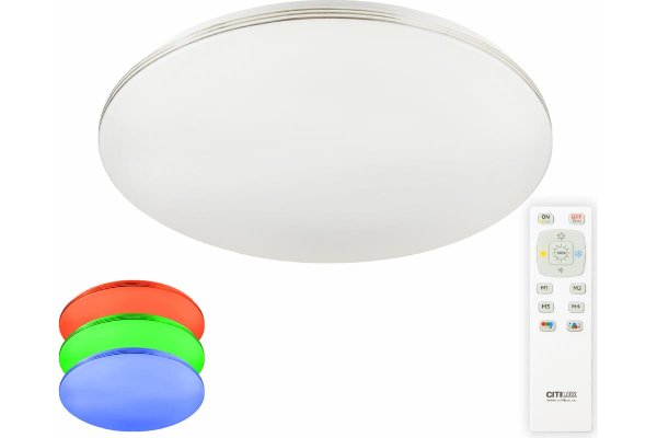 Светильник LED  48Вт 230В 3000-6500K+RGB 4100Лм 385x70мм с пультом ДУ Симпла Citilux
