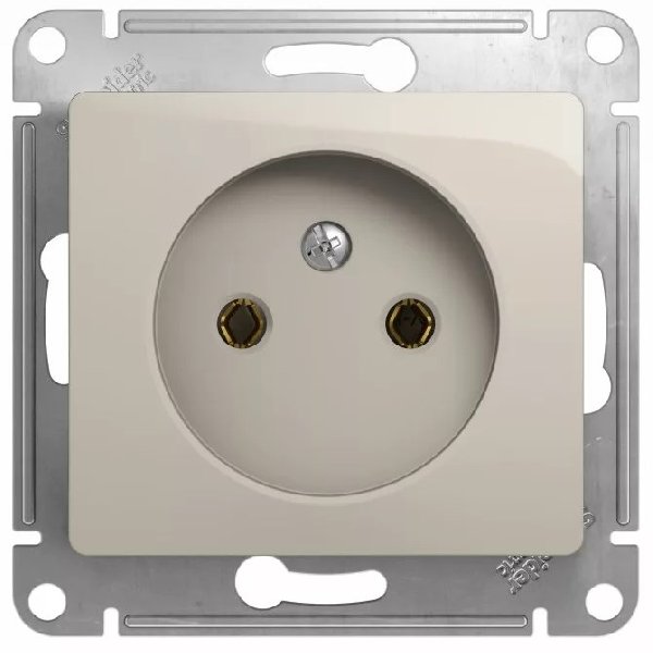 Розетка В Рамку Одинарная Без Заземления Молочный IP20 16А 250В GLOSSA Schneider Electric