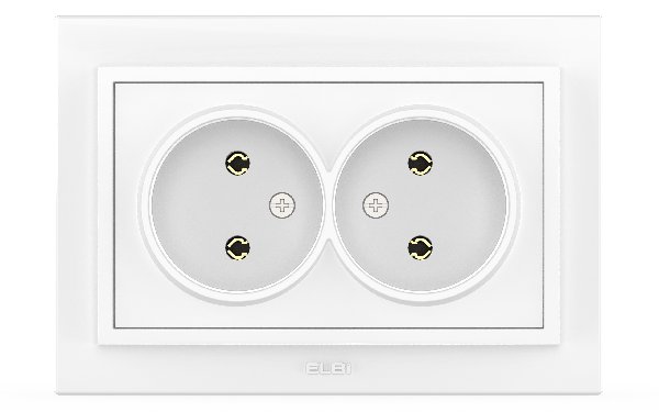 Розетка В Рамку Двойная Без Заземления Белоснежный  IP20 10А 250В Zena  Vega  El-Bi