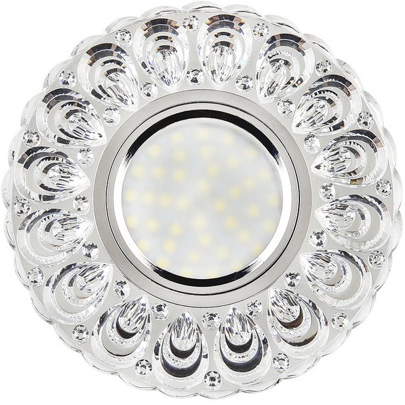 Светильник Точечный ДекорСтекло MR16+LED 1х50Вт GU5.3  Прозрачный D100х25мм  IP20 K1619L LBT