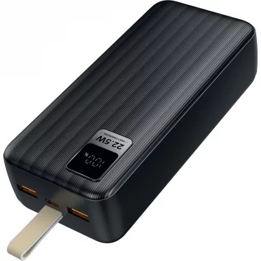 Perfeo Powerbank WATERFALL 30000 mAh/LED дисплей/PD + QC 3.0/Type-C/2 USB/Выход: 5A, max 22.5W/Black