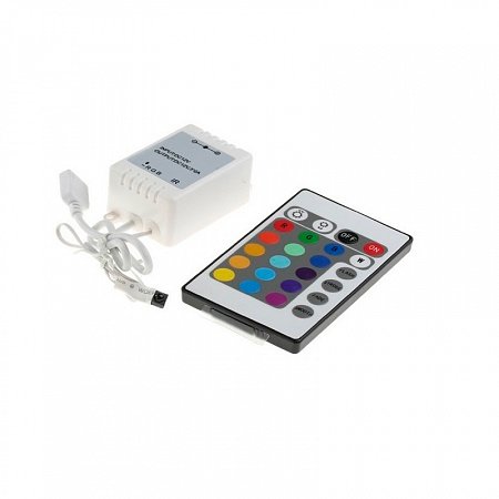 Контроллер RGB c Радио Пультом 24 Кнопок БЕЛЫЙ 12-24В 12А 144-288Вт General
