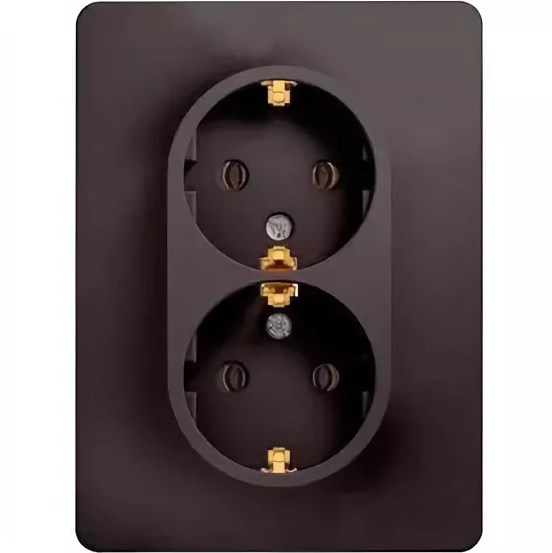 Розетка В Рамку Двойная с Заземлением Графит IP20   GLOSSA Schneider Electric