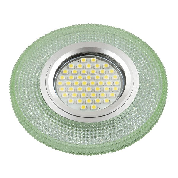 Светильник Точечный ДекорСтекло MR16+LED GU5.3 Зеленый D95х20мм Luciole L142 Fametto