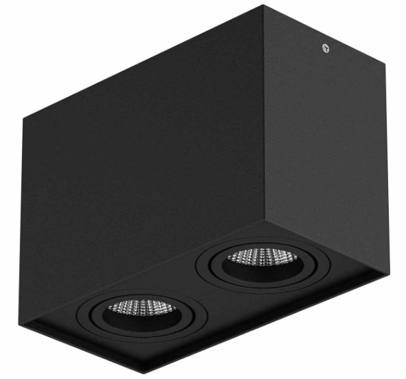 Светильник Накладной Поворотный 2хGU10 Черный IP20 178x98xH125 VEGA