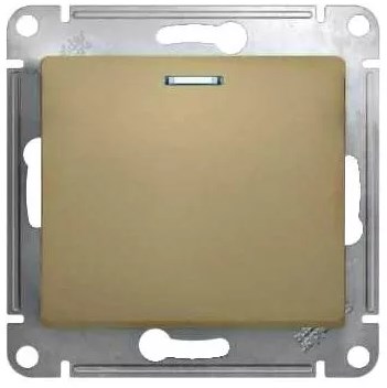 Переключатель В Рамку Одноклавишный С Подсветкой Титан IP20 10А 250В GLOSSA SE