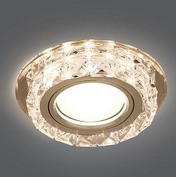 Светильник Точечный ДекорСтекло MR16+LED2700К 1х50Вт GU5.3 Прозрачный D95х35мм IP20 BL039 Gauss