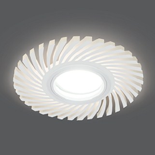 Светильник Точечный ДекорСтекло MR16+LED3000К 1х50Вт GU5.3 Белый D120х25мм IP20 BL134 Gauss