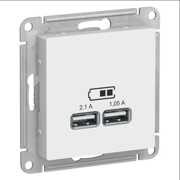 Розетка USB+USB В Рамку  Одинарная  Лотос IP20   ATLASDESIGN Schneider Electric