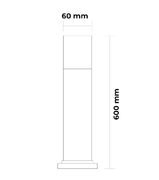 Светильник Газонный LED 220В 10Вт 3000K Черный песок 110х110х600мм Аллюминий+Акрил IP65 BiLight