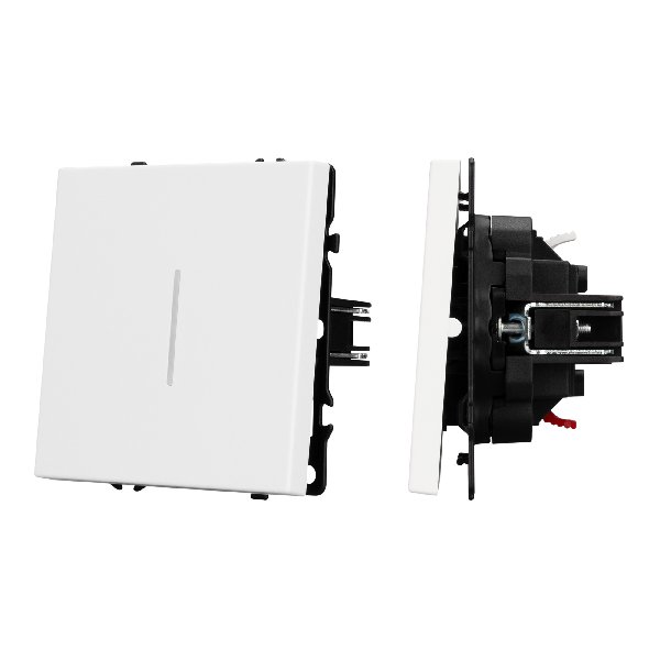 Механизм выключателя одноклавишный непроходной LED SWT-NOBE-MK01-SFPL-L-WH (230V, 10A) (Arlight, Бел