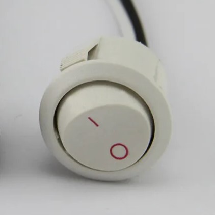 Выключатель Кнопочный  6А ON-OFF Белый корпус D22х25мм/D20мм Tlight