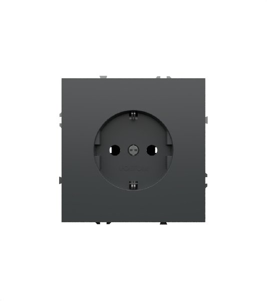 Розетка В Рамку  Одинарная С Заземлением Титан IP30 16А 250В VOLTUM
