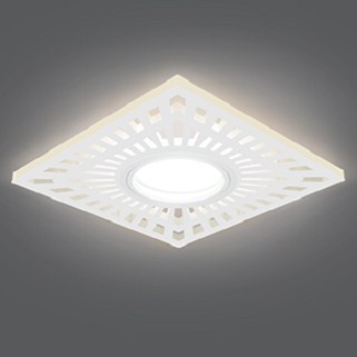 Светильник Точечный ДекорСтекло MR16+LED3000К 1х50Вт GU5.3 Белый 120х120х25мм IP20 BL127 Gauss