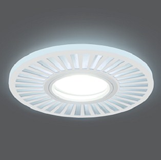 Светильник Точечный ДекорСтекло MR16+LED4000К 1х50Вт GU5.3 Белый D120х25мм IP20 BL136 Gauss