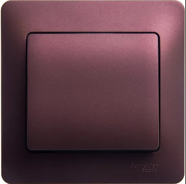 Выключатель Встраив Одноклавишный Без Подсветки Баклажановый IP20 10А 250В GLOSSA SE