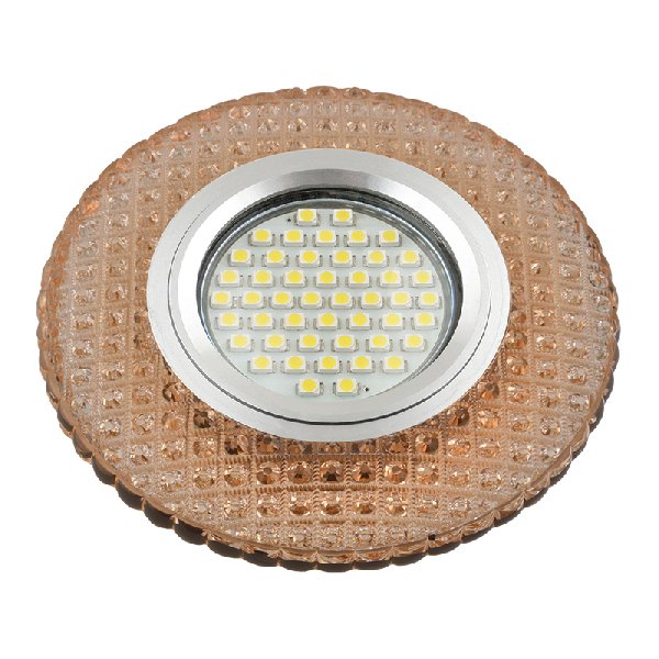 Светильник Точечный ДекорСтекло MR16+LED GU5.3 Прозрачный и чайный D95х20мм Luciole L135 Fametto