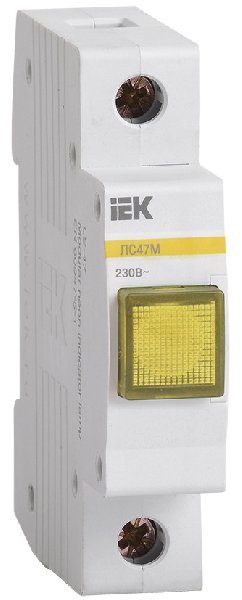 Лампа сигнальная DIN 1P LED-матрица Желтый ЛС-47М IEK