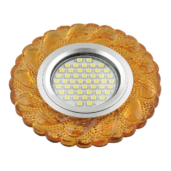 Светильник Точечный ДекорСтекло MR16+LED GU5.3 Желтый D95х20мм Luciole L146 Fametto