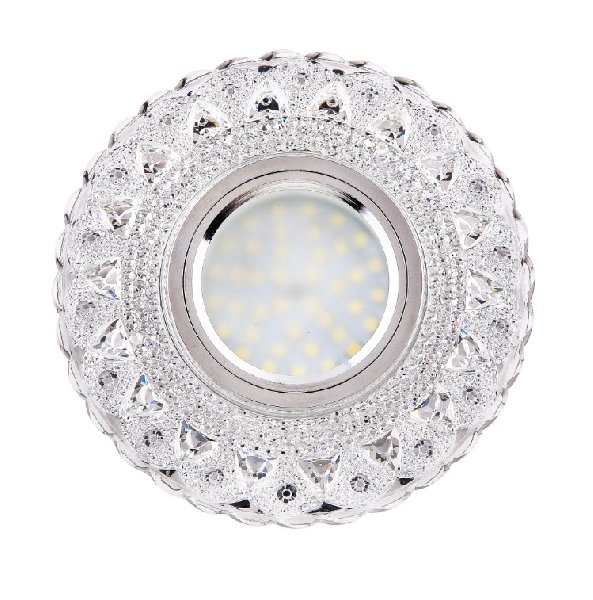 Светильник Точечный ДекорСтекло MR16+LED 1х50Вт GU5.3  Прозрачный 115х115х25мм  IP20 K1664 LBT