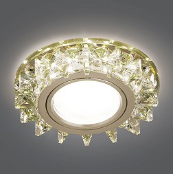 Светильник Точечный ДекорСтекло MR16+LED2700К 1х50Вт GU5.3 Шампань D95х35мм IP20 BL034 Gauss