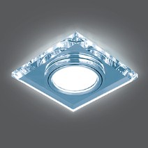 Светильник Точечный ДекорСтекло MR16+LED4100К 1х50Вт GU5.3 Прозрачный 90х90х25мм IP20 BL062 Gauss