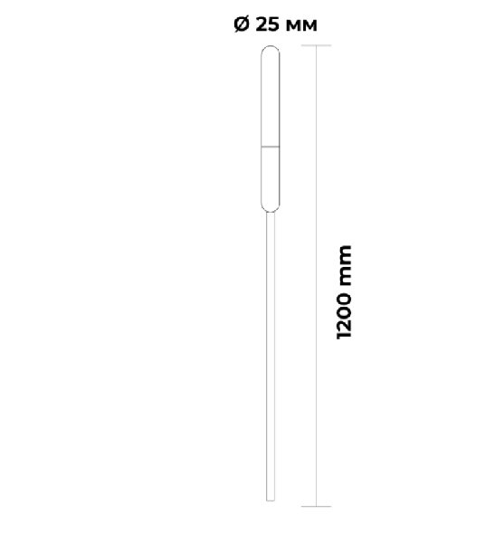 Светильник LED "Колосок" 12В 1Вт 3000K Черны песок+Золото D25х130х1200мм IP65 G-REED/Z -3 BiLight