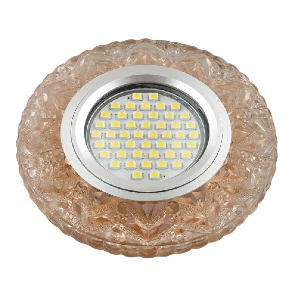 Светильник Точечный ДекорСтекло MR16+LED GU5.3 Коричневый D95х20мм Luciole L146 Fametto
