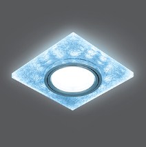 Светильник Точечный ДекорСтекло MR16+LED4100К 1х50Вт GU5.3 Белый-Хром 90х90х25мм BL065 Gauss