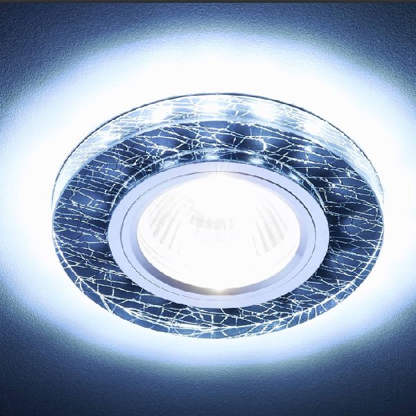 Светильник Точечный Врезной MR16+LED 1х50Вт GU5.3  Черный-Серебро D90x20мм IP20 S226 Ambrella
