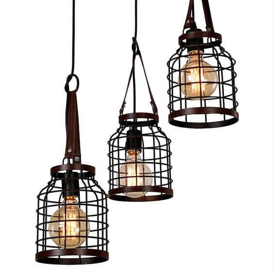 Светильник подвесной 3*Е27 170х1350мм ORB+Dark brown leather Svetlon