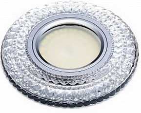Светильник Точечный ДекорСтекло LED 3Вт + 5Вт RGB/4000К Прозрачный D95х25мм  IP20 K1105L LBT