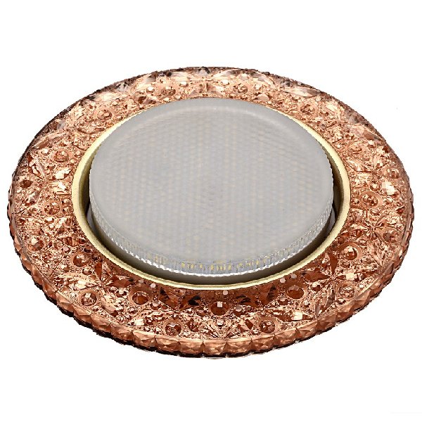 Светильник Точечный ДекорСтекло GX53+LED Персиковый D120х40мм  IP20 KG5312 LBT