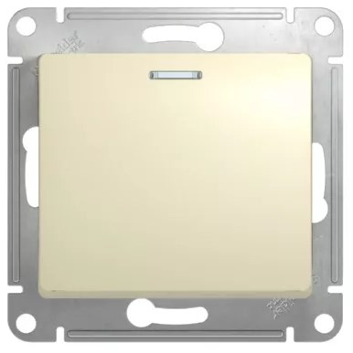 Выключатель В Рамку Одноклавишный С Подсветкой Бежевый IP20 10А 250В GLOSSA SE