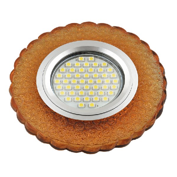 Светильник Точечный ДекорСтекло MR16+LED GU5.3 Желтый D95х20мм Luciole L140 Fametto