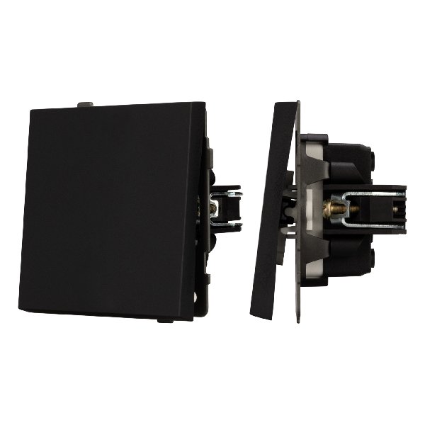 Механизм выключателя одноклавишный проходной SWT-TENDO-MKP1-SFPL-BK (230V, 10A) (Arlight, Матовый че