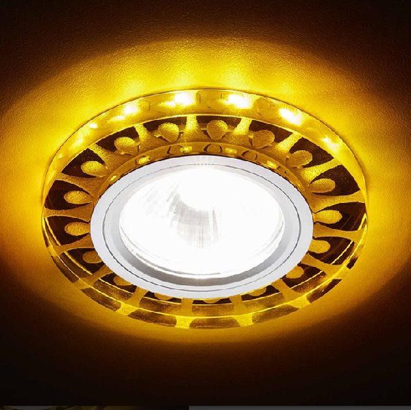Светильник Точечный ДекорСтекло MR16+LED 1х50Вт GU5.3  Матовый-Хром D90x10мм IP20 S219 YL Ambrella