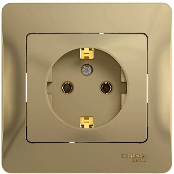 Розетка Встраив Одинарная с Заземлением Титан IP20   GLOSSA Schneider Electric