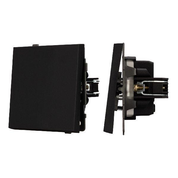 Механизм выключателя одноклавишный перекрёстный SWT-TENDO-MKX1-SFPL-BK (230V, 10A) (Arlight, Матовый