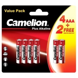 Элемент питания LR03 (ААА) Щелочной 1,5В Plus AlkalineBL4+2 CAMELION