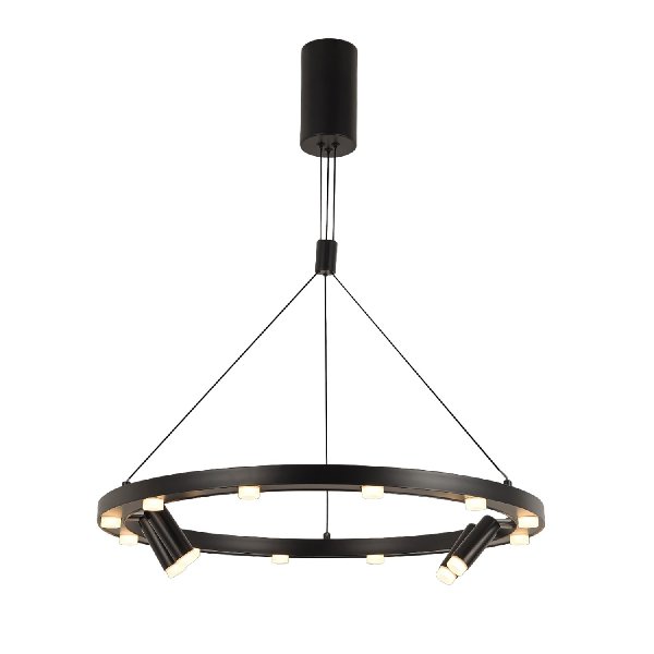 Люстра LED Подвесная 48Вт 3000К 2400Лм 650х650х1200мм Черный ЭкономСвет