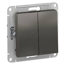 Переключатель В Рамку Двухклавишный Без Подсветки Сталь IP20 10А 250В ATLASDESIGN SE