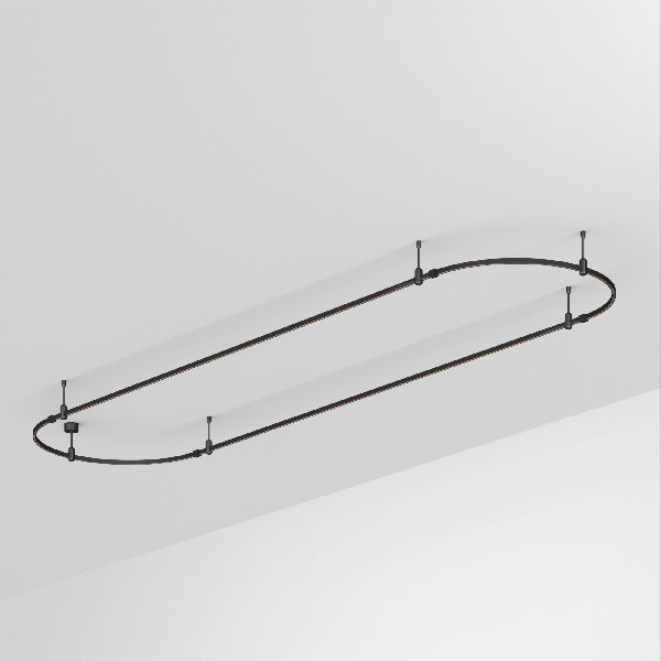 Основание ART-APRIORI-OVAL-ROD-200-4000x1000 (BK) (Arlight, IP20 Металл, 3 года)