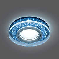 Светильник Точечный ДекорСтекло MR16+LED4100К 1х50Вт GU5.3 Черный D95х35мм IP20 BL047 Gauss