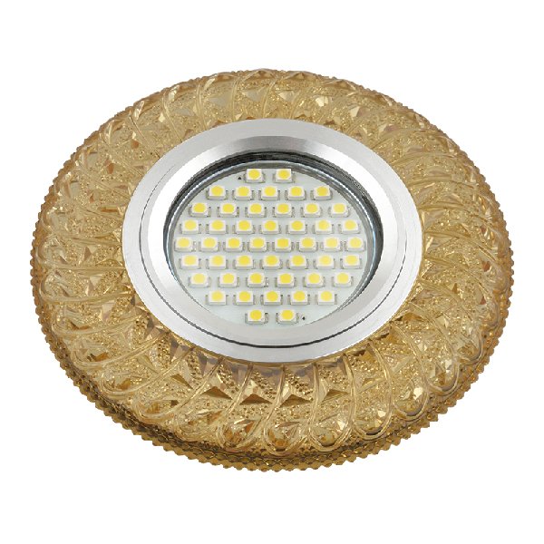 Светильник Точечный ДекорСтекло MR16+LED GU5.3 Желтый D95х20мм Luciole L144 Fametto