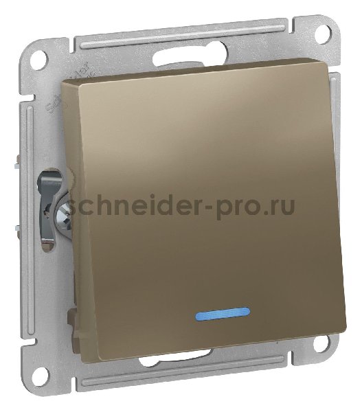 Выключатель В Рамку Одноклавишный С Подсветкой Шампань IP20 10А 250В ATLASDESIGN SE